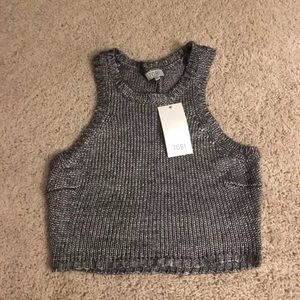 Tobi Metallic Crop Top